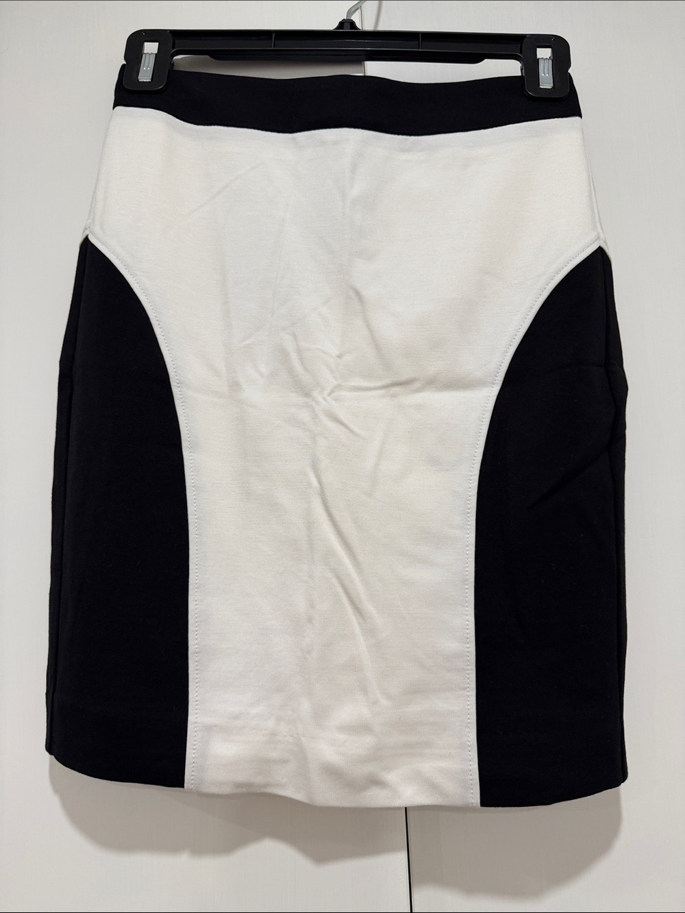bebe Black and White Colorblock Pencil Skirt